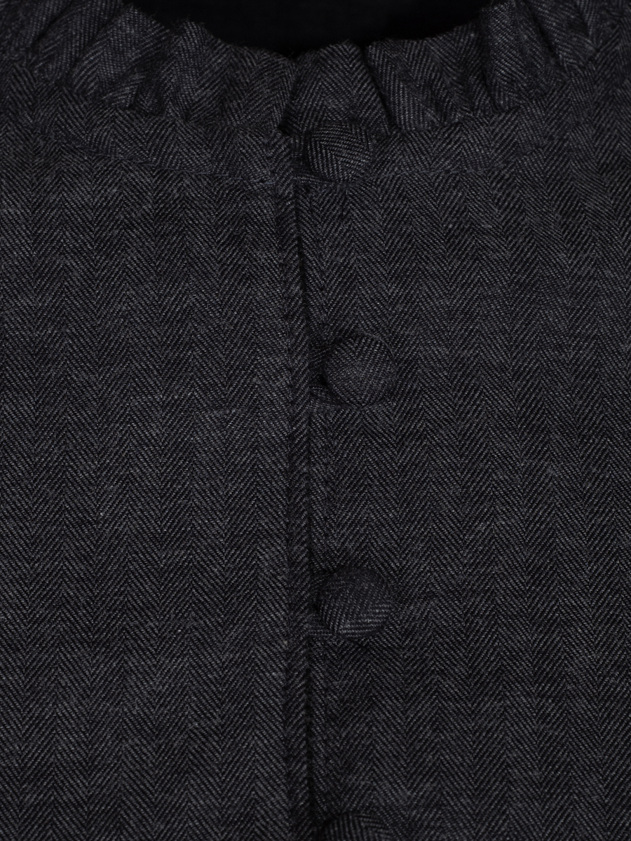 Feli und Hans Flanellbluse Barbarella, anthrazit, Rüschenkragen #2