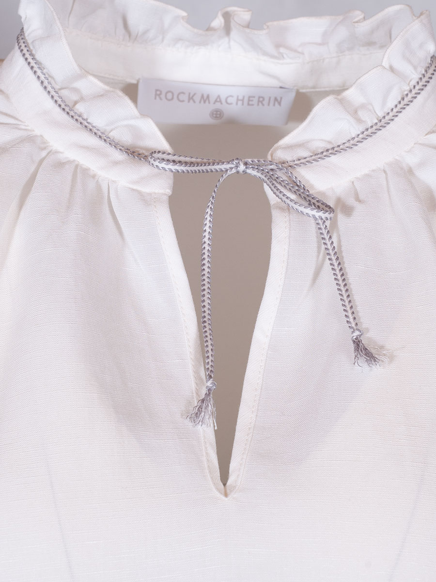 Die Rockmacherin Bluse Nele, naturweiß, hochgeschlossen, Rüschen #4