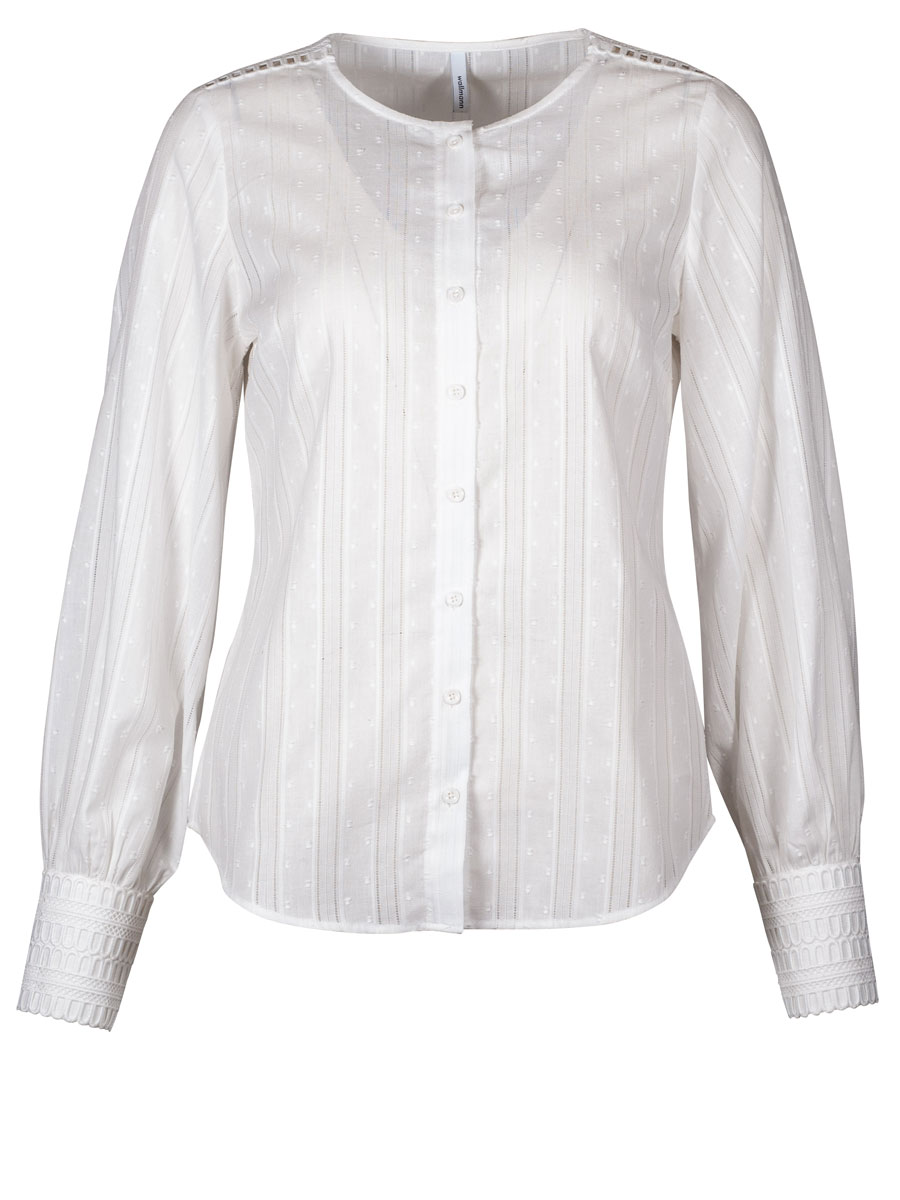 Wallmann Langarmbluse offwhite, Stickerei, Lochmuster #1