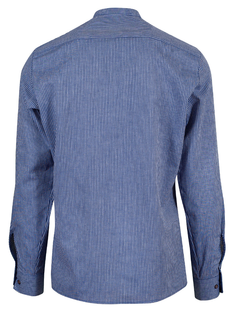 Hammerschmid Trachtenhemd, blau-weiß gestreift, Pfoad, Stehkragen #2