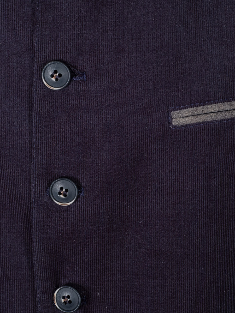 Schloß Orth Feincord Weste Brienz, marine, grauer Kragen #4