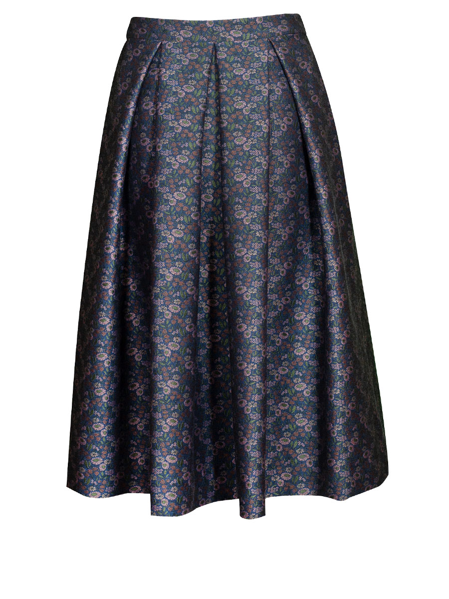 Die Rockmacherin Rock Münter, Falten, blau gemustert Blumenmuster #4