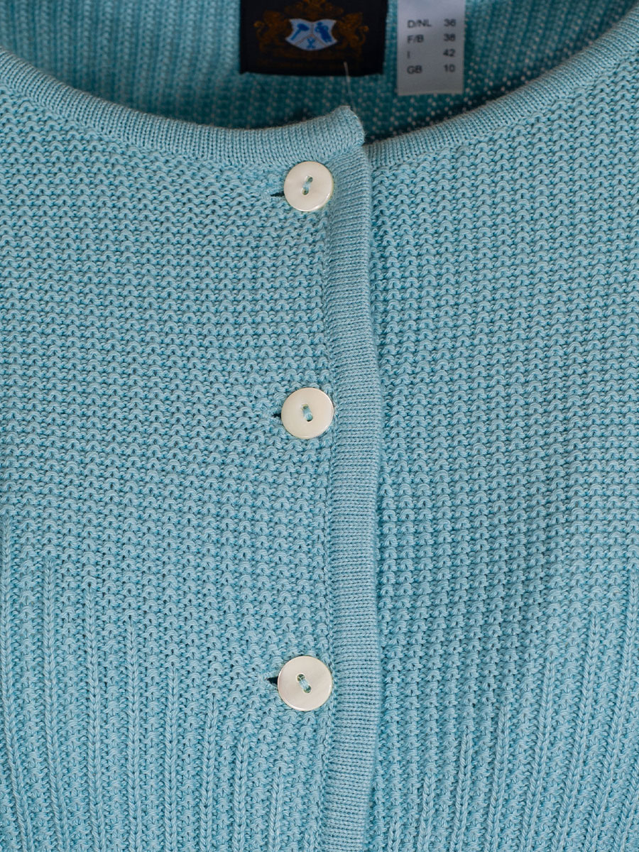 Hammerschmid Strickjacke Arburg, türkis, Perlmuttknöpfe #4