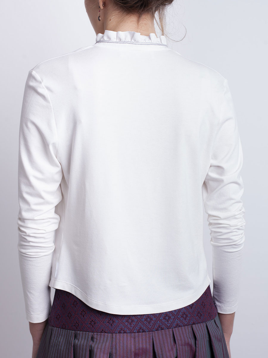 Die Rockmacherin Bluse Nele, naturweiß, hochgeschlossen, Rüschen #6