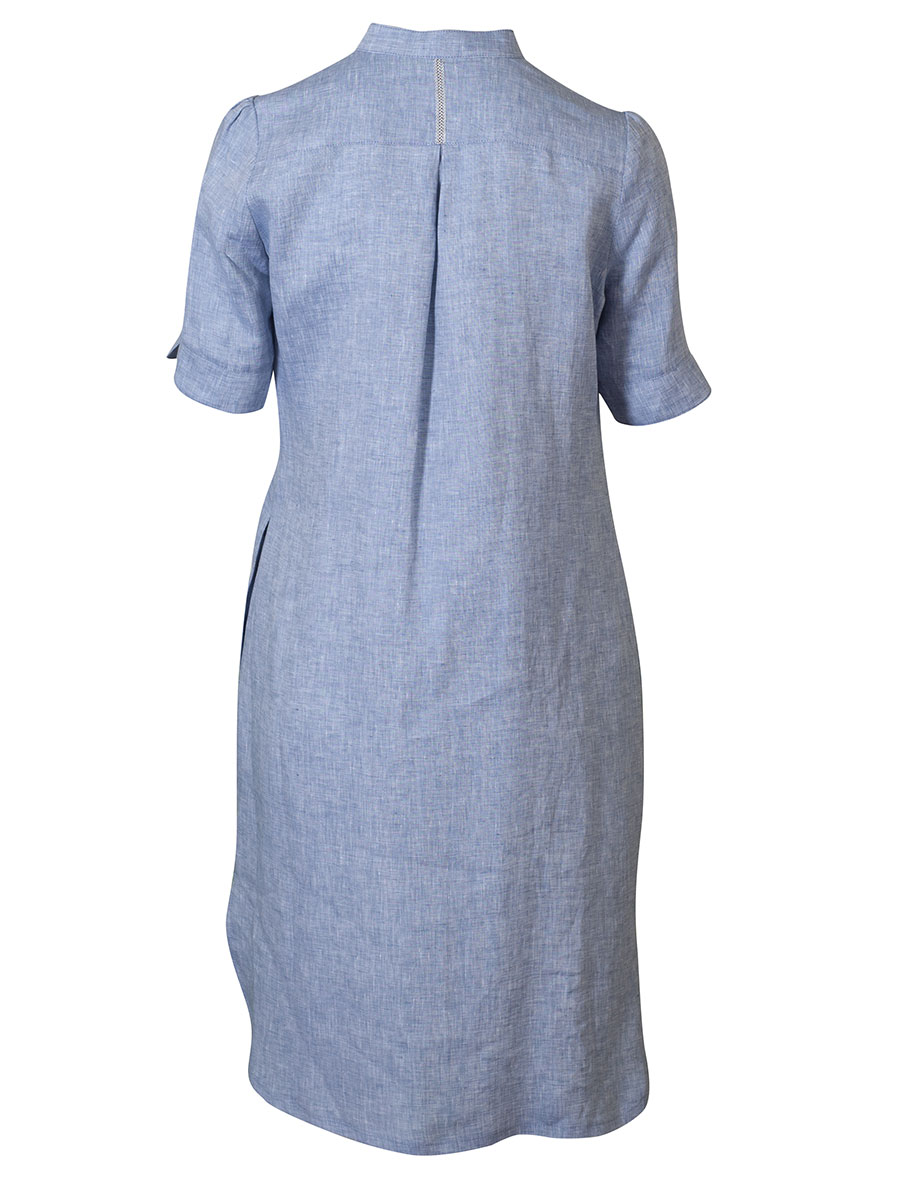 Moser Leinenkleid Kleo, rauchblau, Kurzarm #2