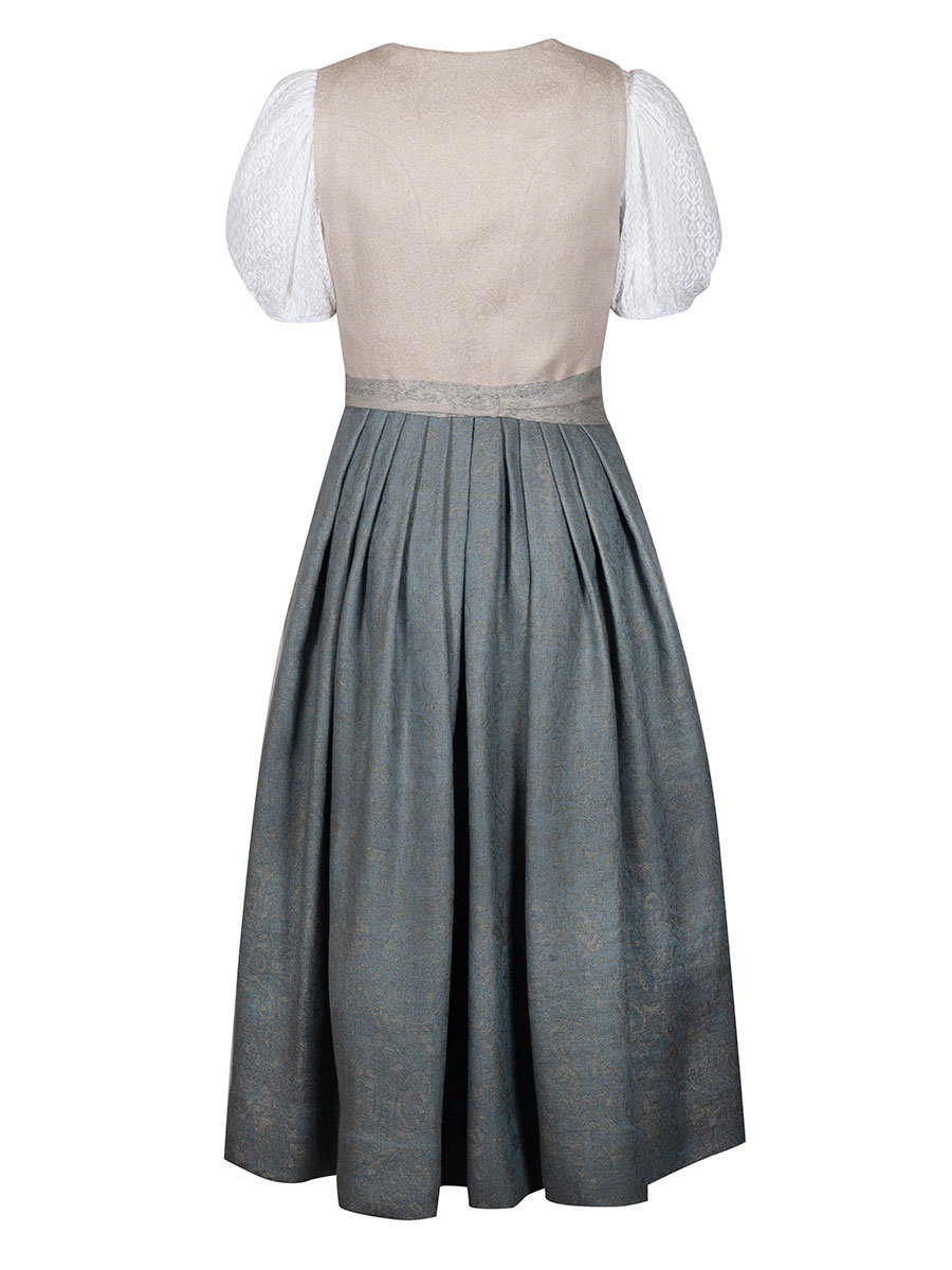 Gottseidank Leinendirndl Monika, perlmutt-cloudblue, hochwertig, festlich, 80cm #4