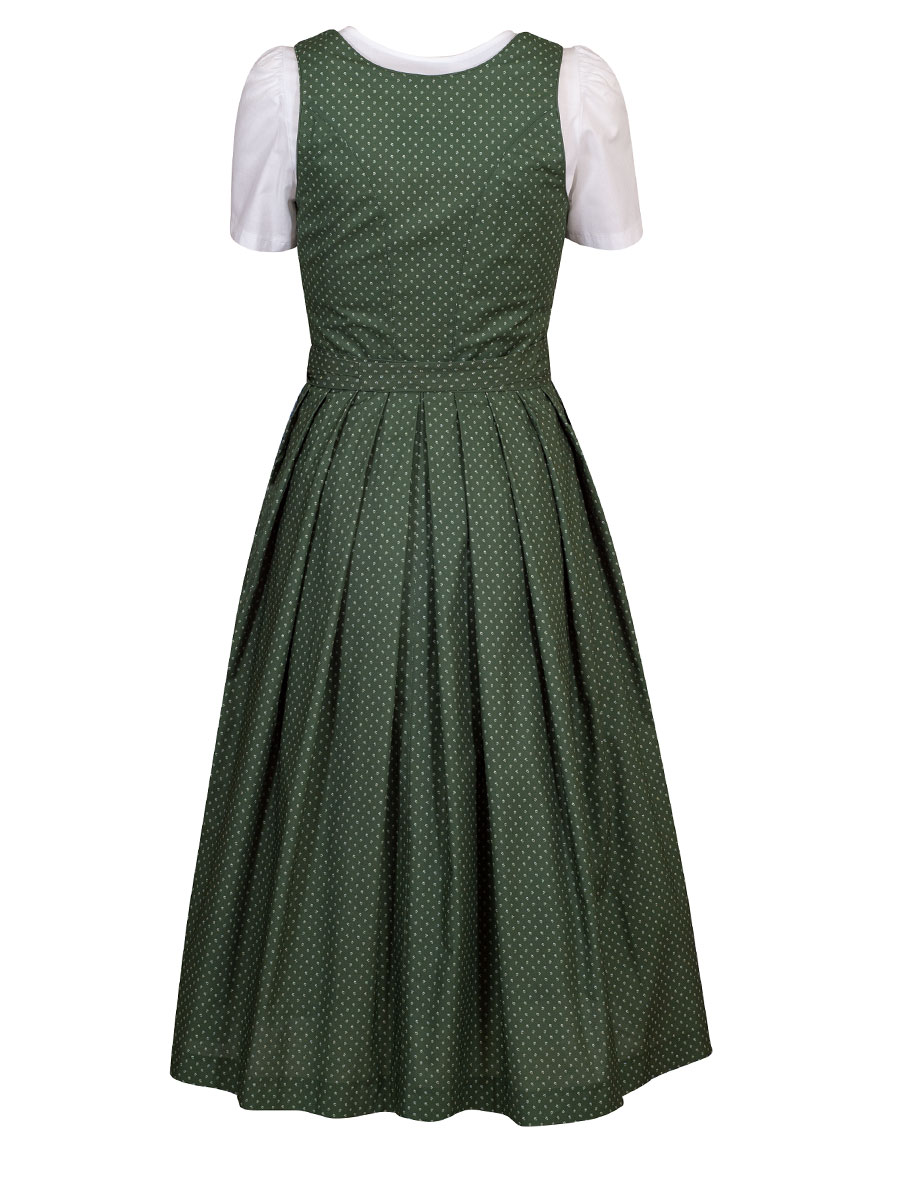 hausg'macht Baumwolldirndl Koflersee, grün, weiße Schürze mit Blumen, Stretch, 80cm #3