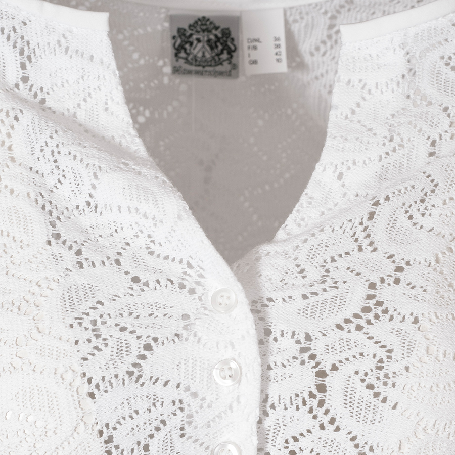 Hammerschmid Shirt-Dirndlbluse Gerlinde, Lochmuster, Kurzarm, hochgeschlossen #2