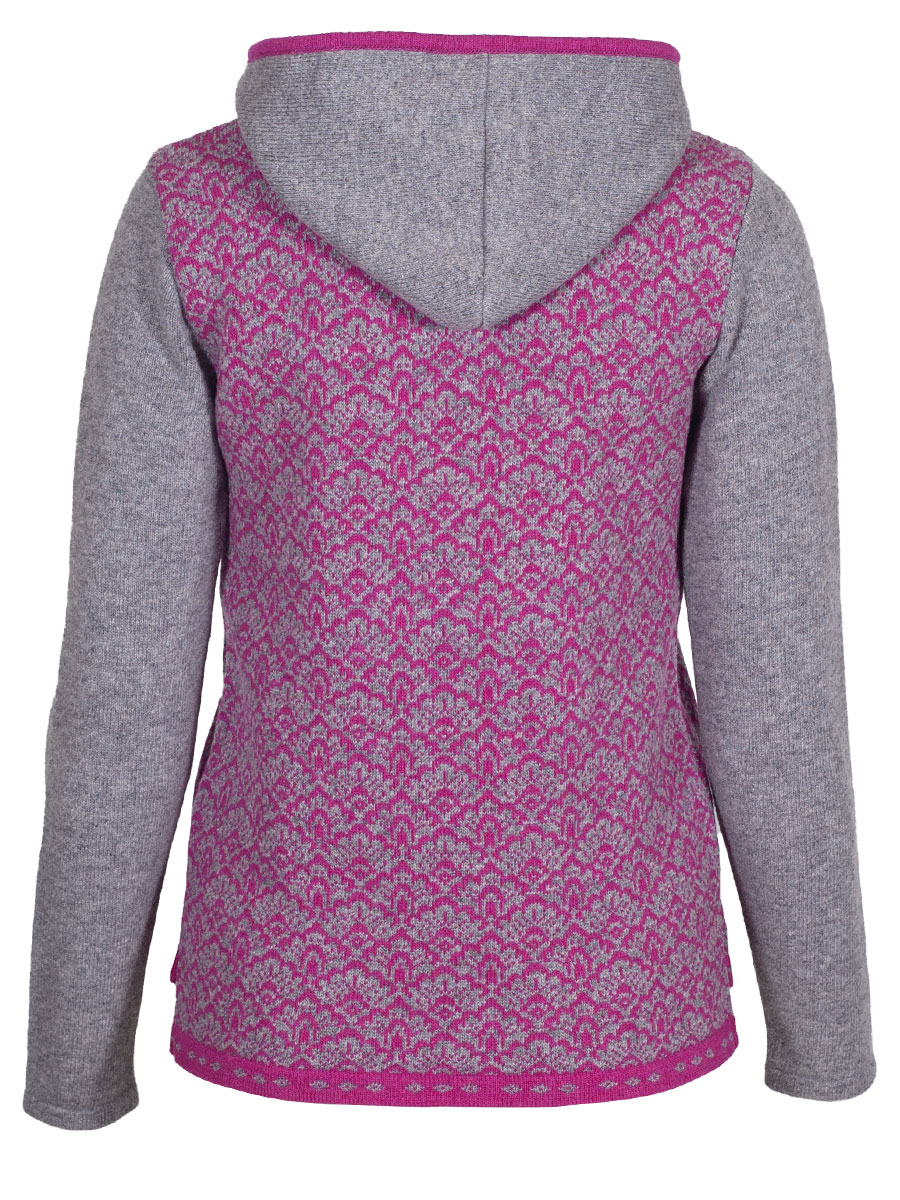 Huber Strickpullover Josephina, grau-beere gemustert #2