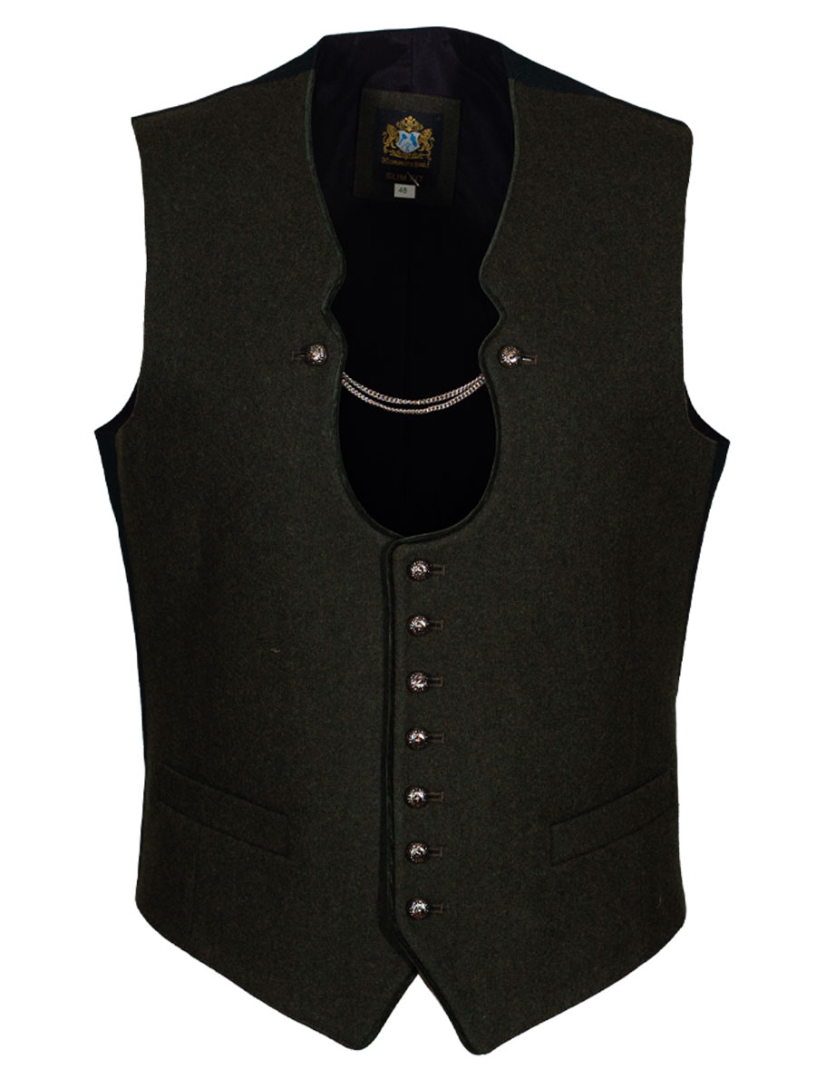 Hammerschmid Trachtenweste Vinzenz, oliv, traditionell, Stretchrücken #1
