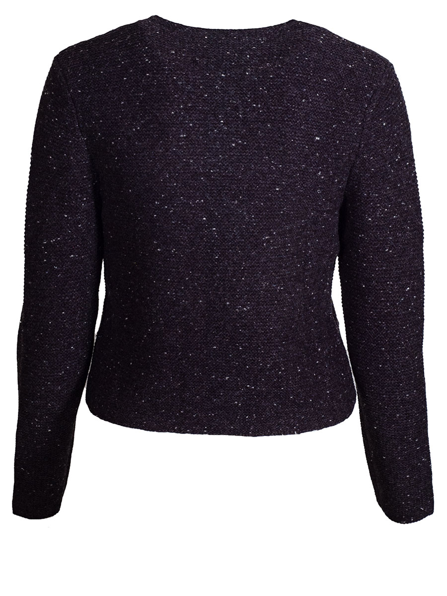 fei scho schee Strickjacke, anthrazit, Einfassung in schwarz, kurz #2