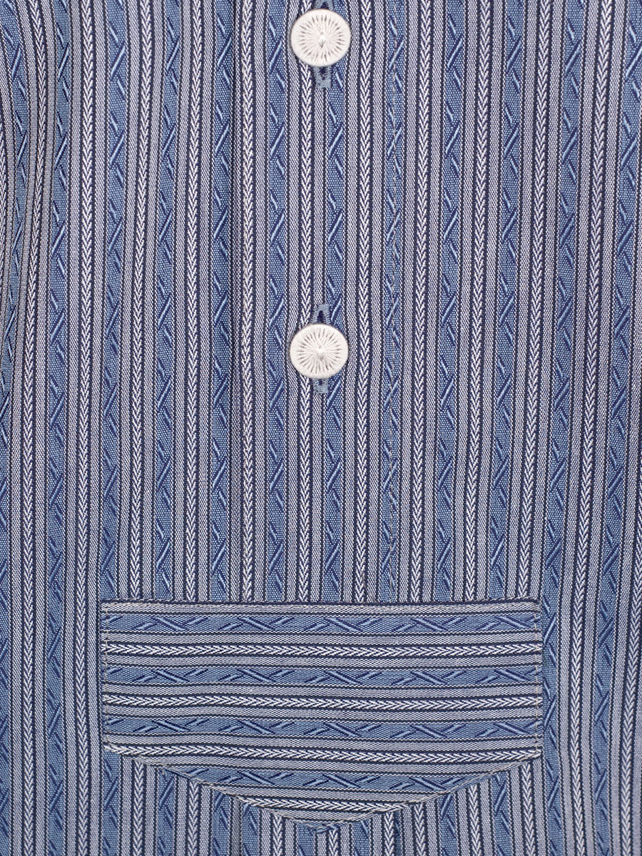 Arzberger Herrenhemd, marine, gestreift, Stehkragen, Pfoad, Slim #4