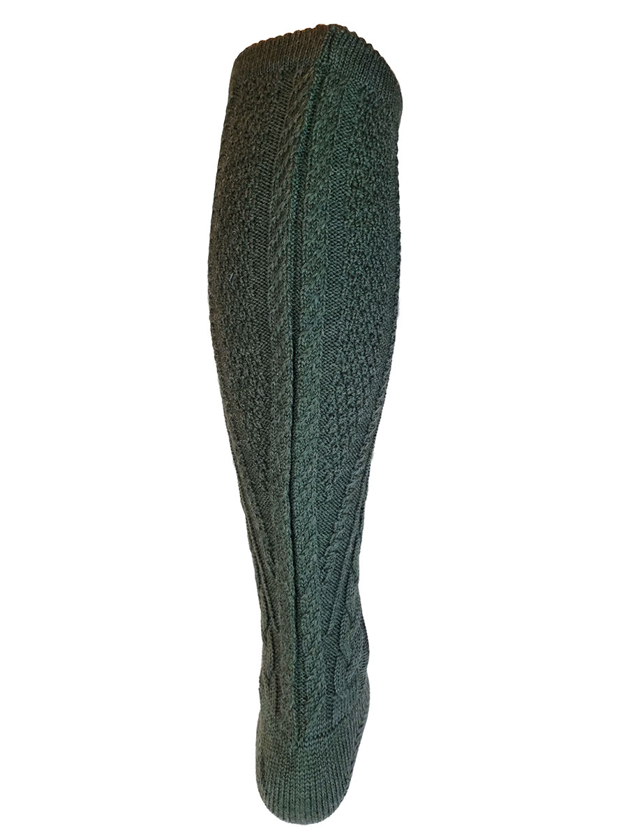 Gottseidank Kniestrumpf Loisach, bronzegrün, Zopfmuster #3
