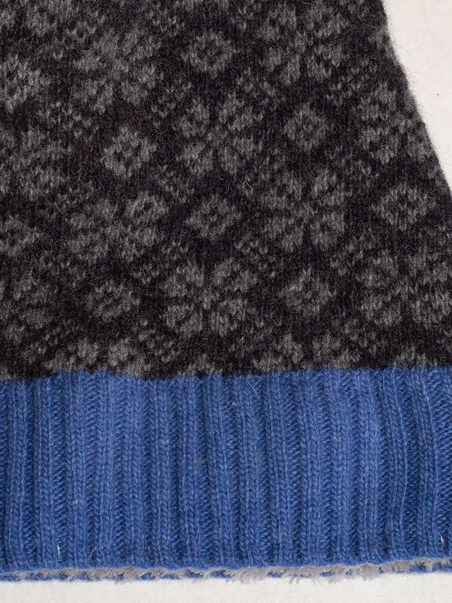 Huber Strickmütze Jill blau mit grau, innen Fleece #3