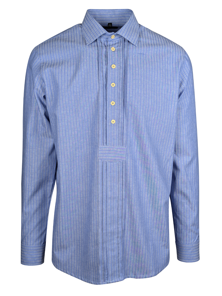 Orbis Herrenhemd, Pfoad, mittelblau, gestreift, Liegekragen #2