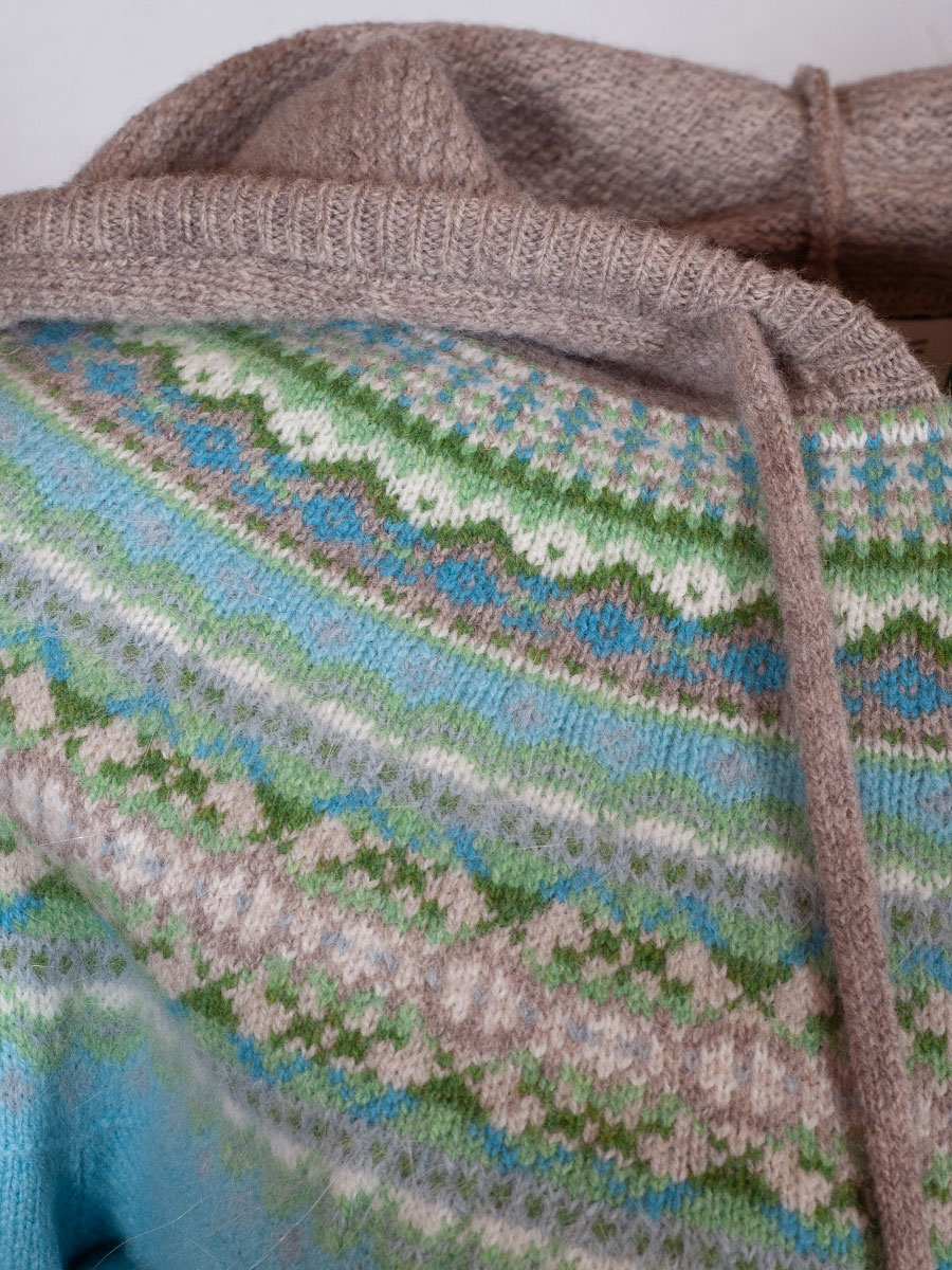 Eribè Knitwear Alpin Hoody, Zip Cardigan, Strickjacke, seaholy, hellblau, Kapuze #5