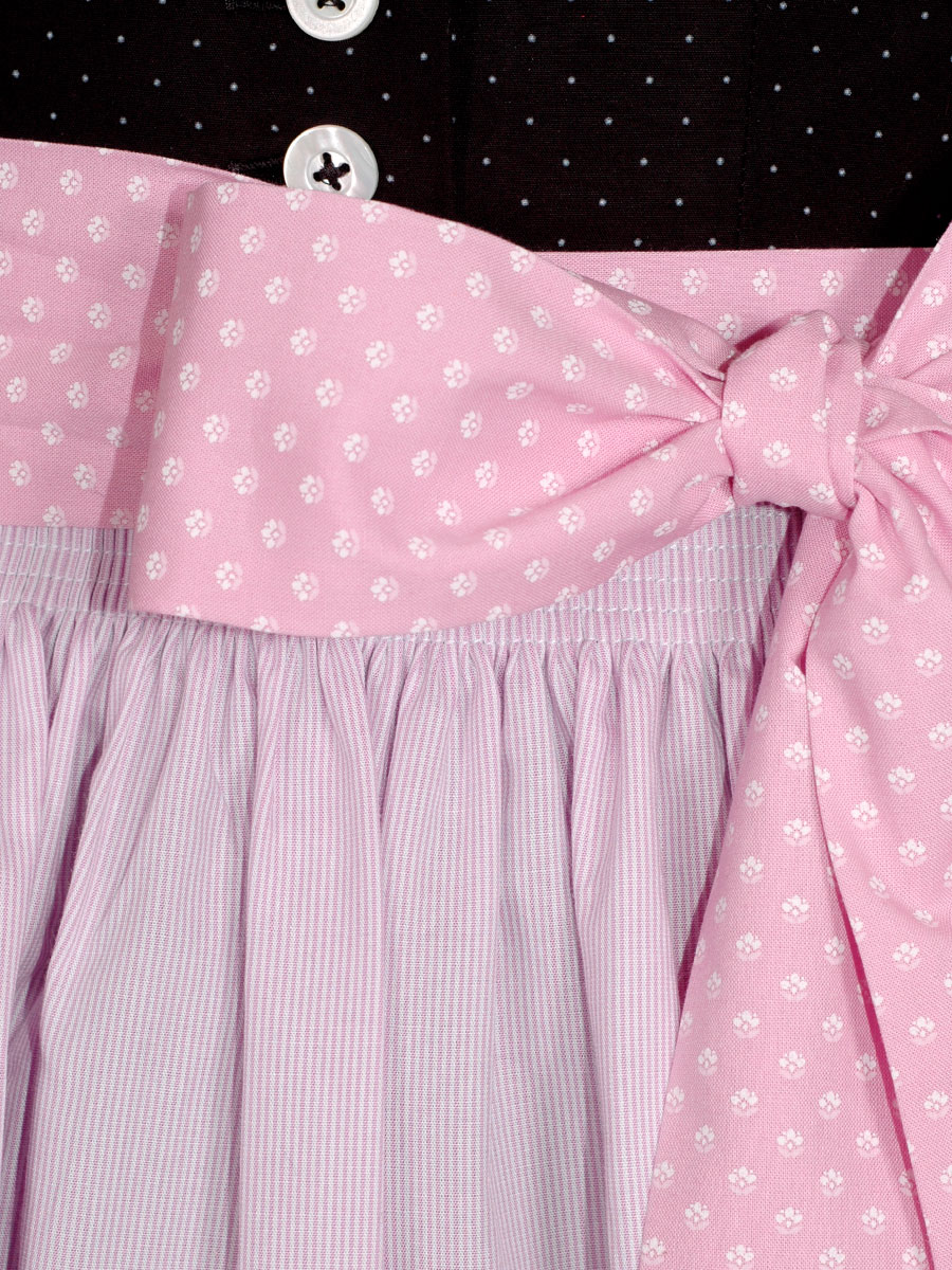 hausg'macht Dirndl Pillersee, schwarz, gemustert, rosa Schürze, 80cm #5