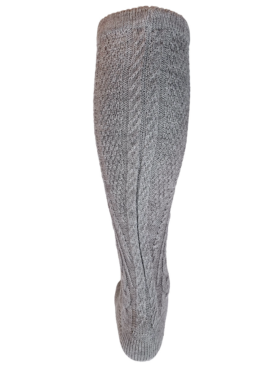 Gottseidank Kniestrumpf Loisach, beige-grau, Zopfmuster #3