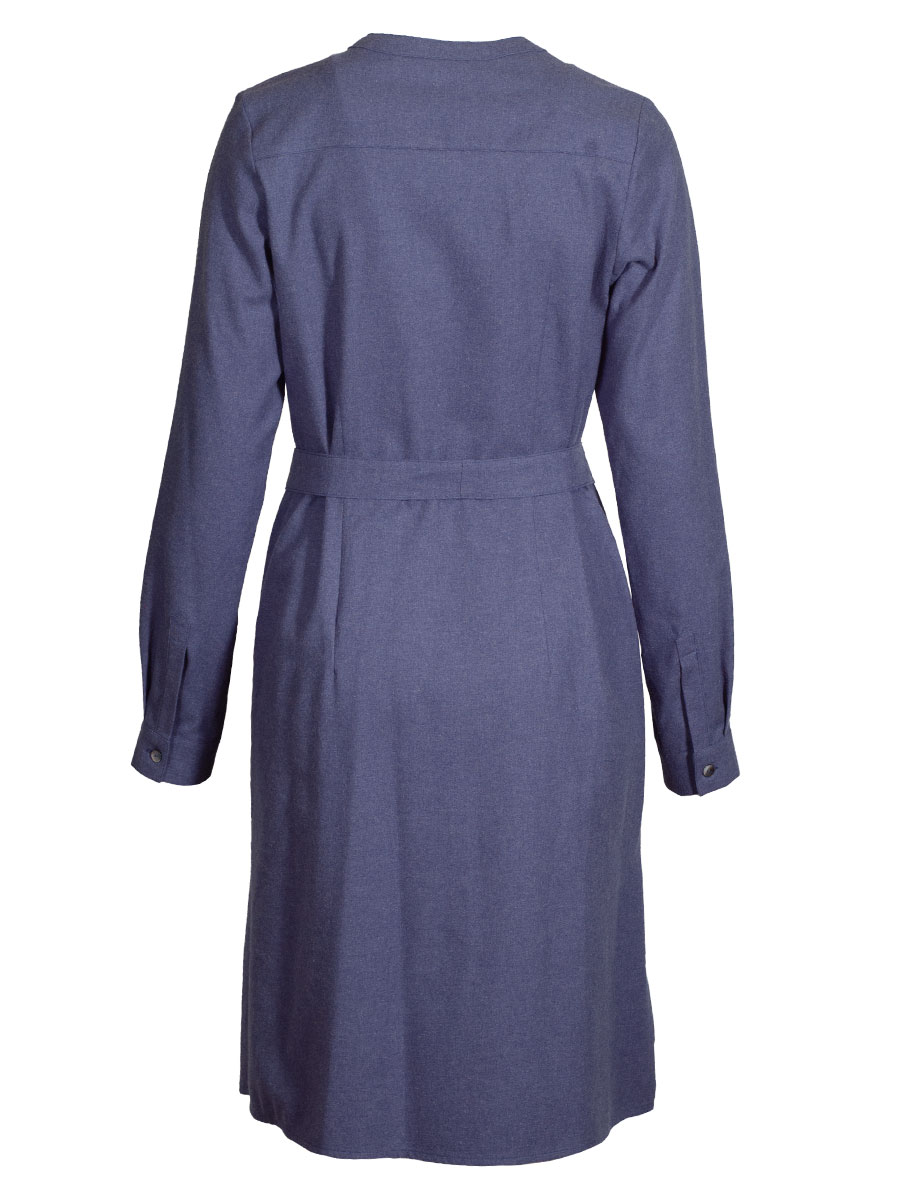 Waldorff Hemdkleid jeansblau, Flanell, Stoffgürtel #2
