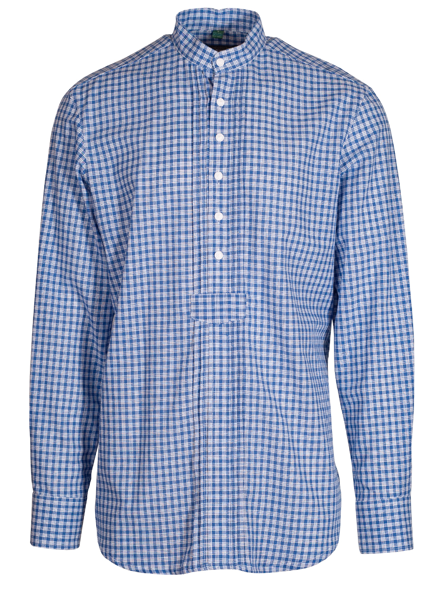 Orbis Karohemd, Pfoad, blau, kariert, Slim Fit, Stehkragen #1