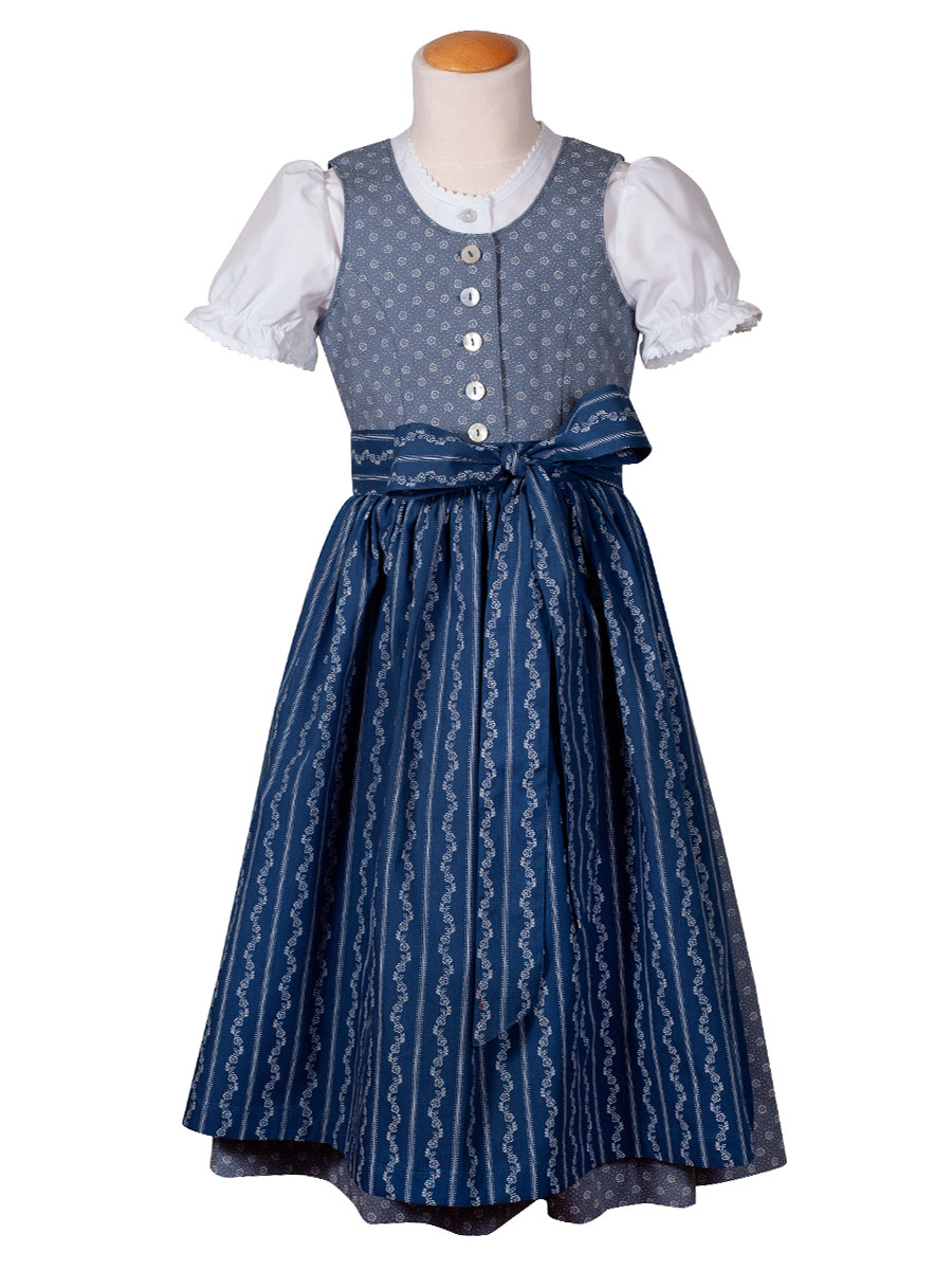 Hammerschmid Kinderdirndl Wallersee, blau geblümt, mit Bluse #1