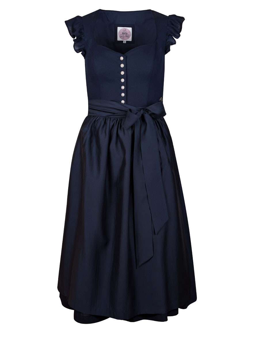 MarJo Leinendirndl Eugendorf, darknight, Flügelarme, 70lg #1