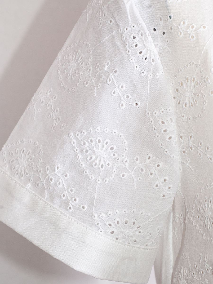 Hammerschmid Linda Blusenshirt, weiß, Kurzarm, Lochmuster #4