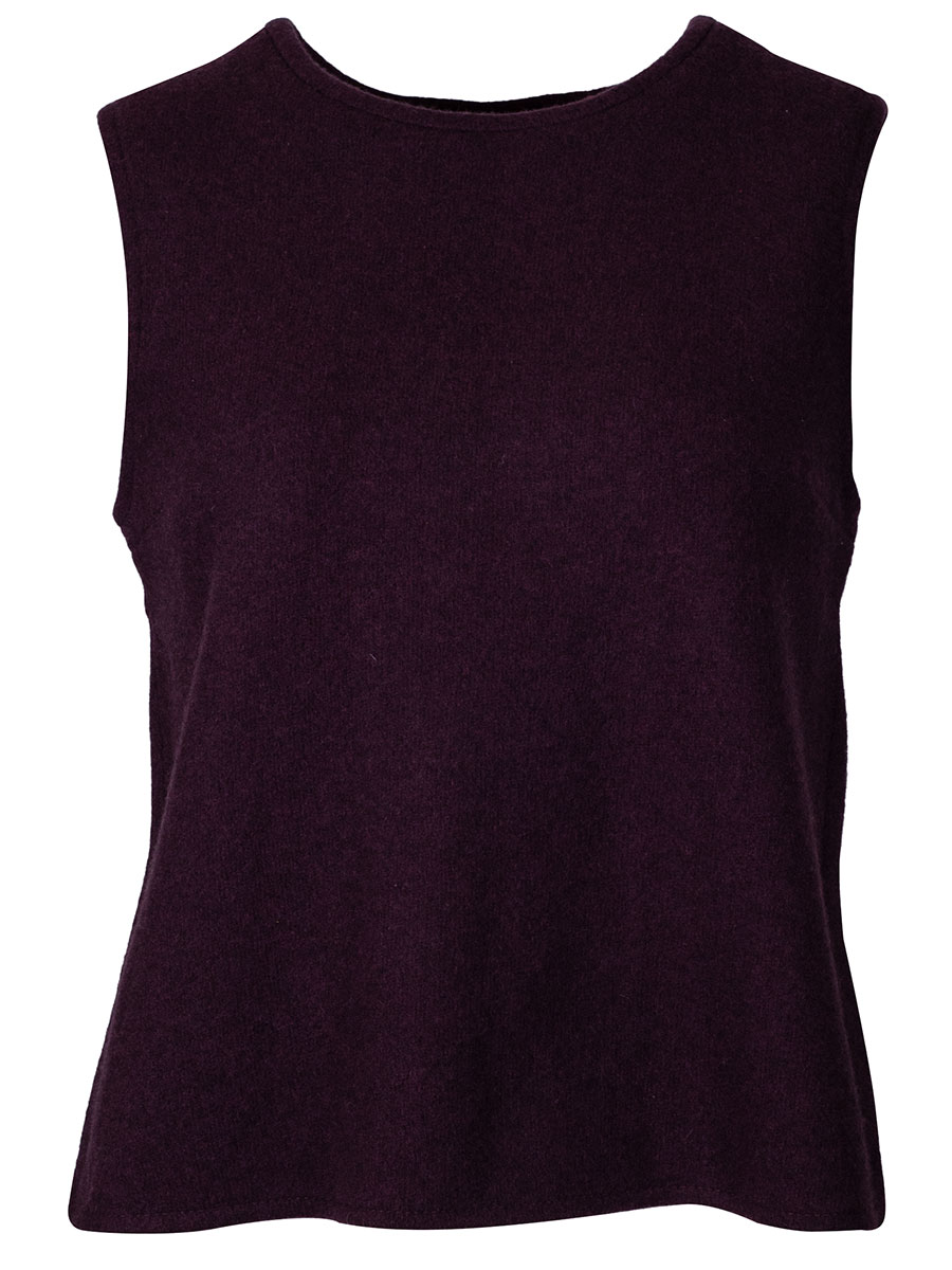 Boos Strickpullunder aubergine, Rückenfalte, Schleife #1