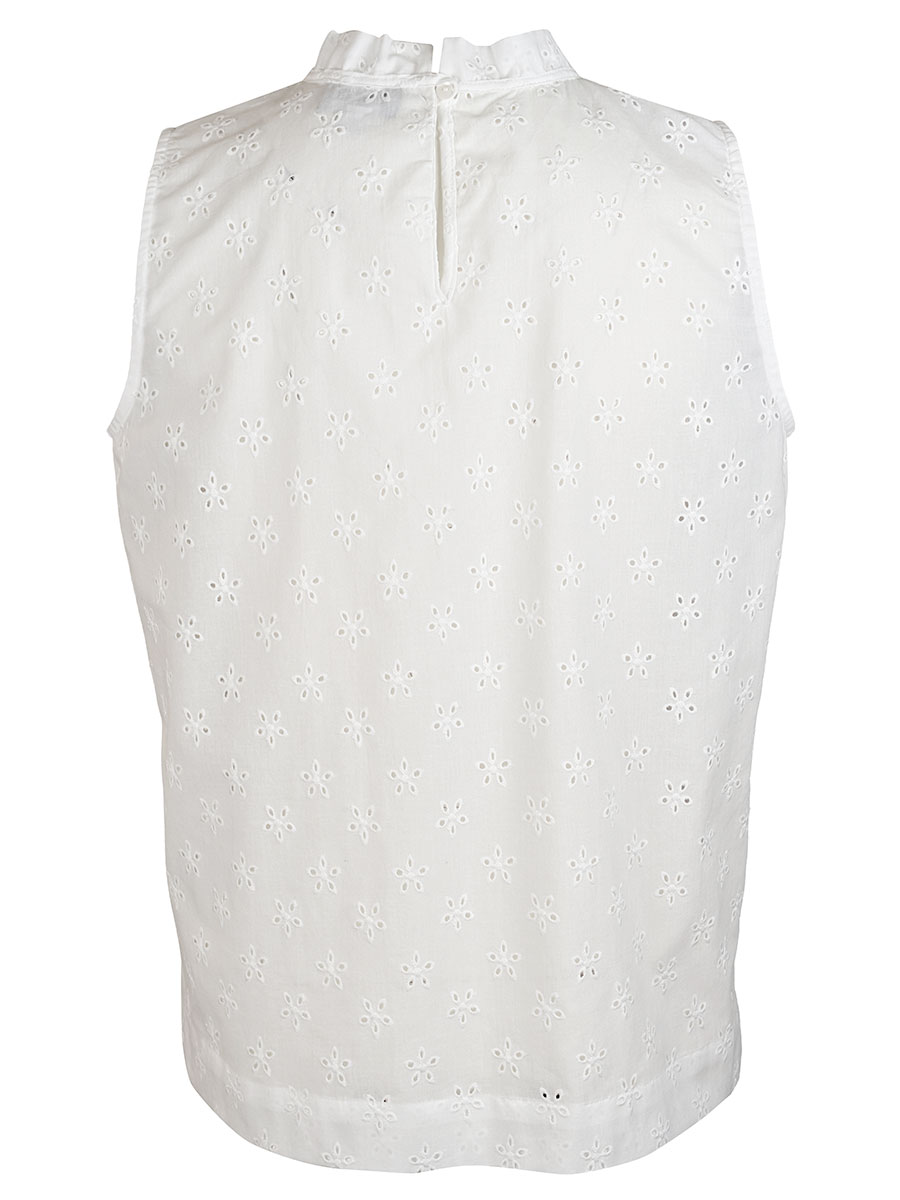 Anna Damenbluse, weiß, Top, Rüschenkragen #3