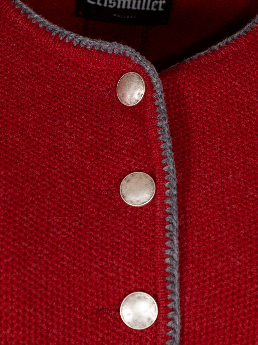 Astrifa Bischofswiesen Strickjacke, kaminrot-grau, Rückenfalte #5
