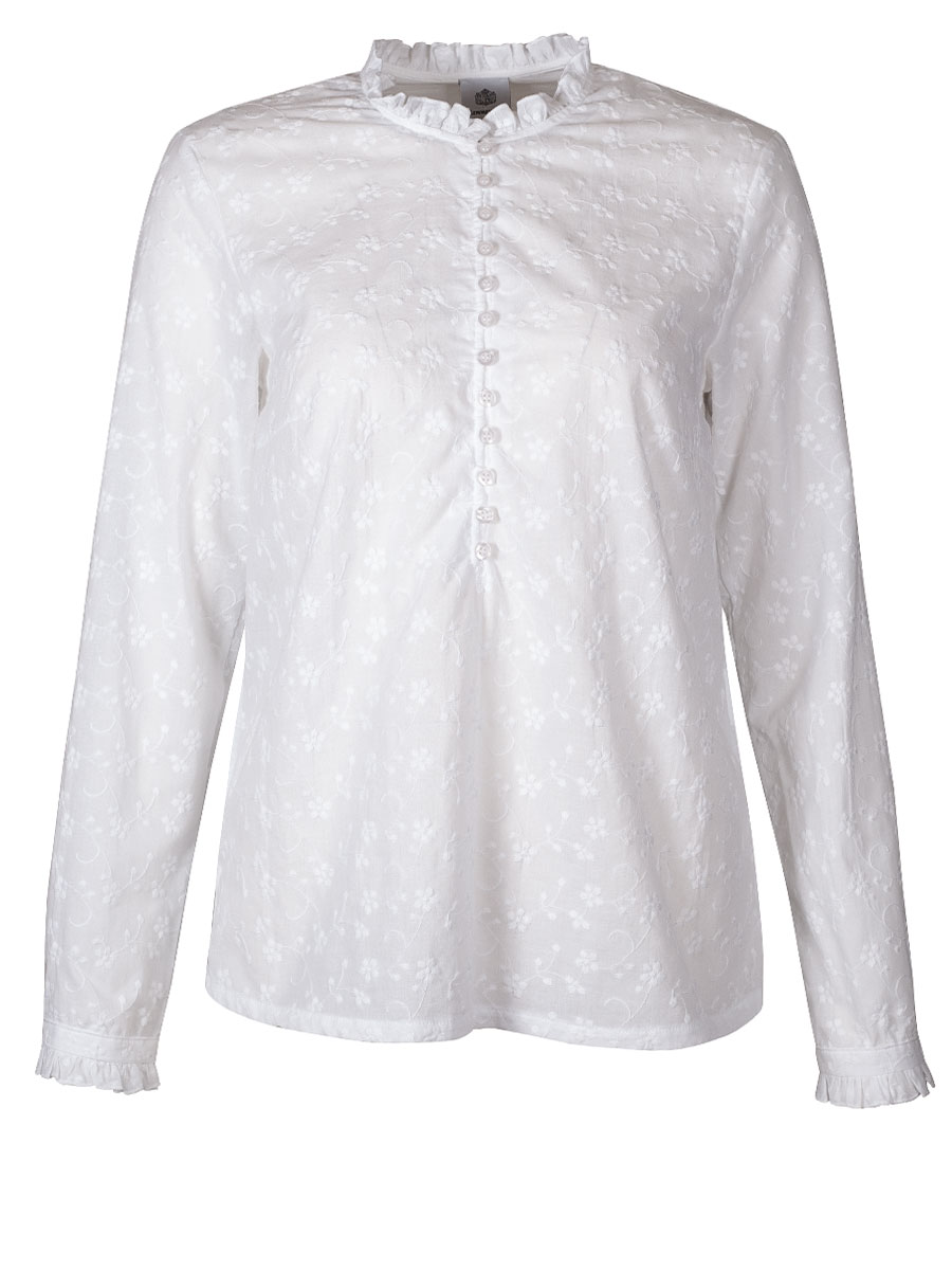 Hammerschmid Blusenshirt Fiona, weiß, Rüschenkragen #1