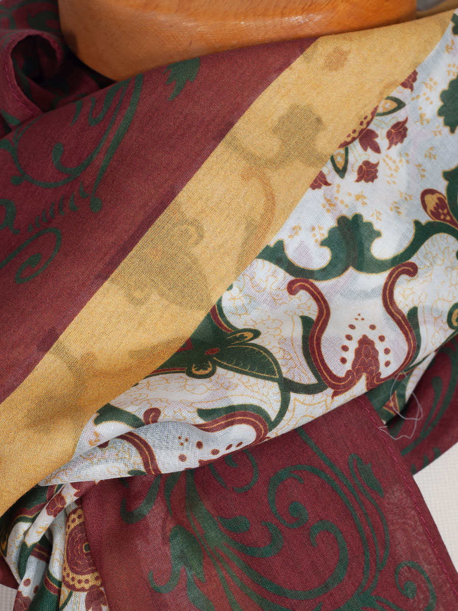 Feli und Hans Schal, Trachtentuch, luftig, gemustert, tanne und rot #2