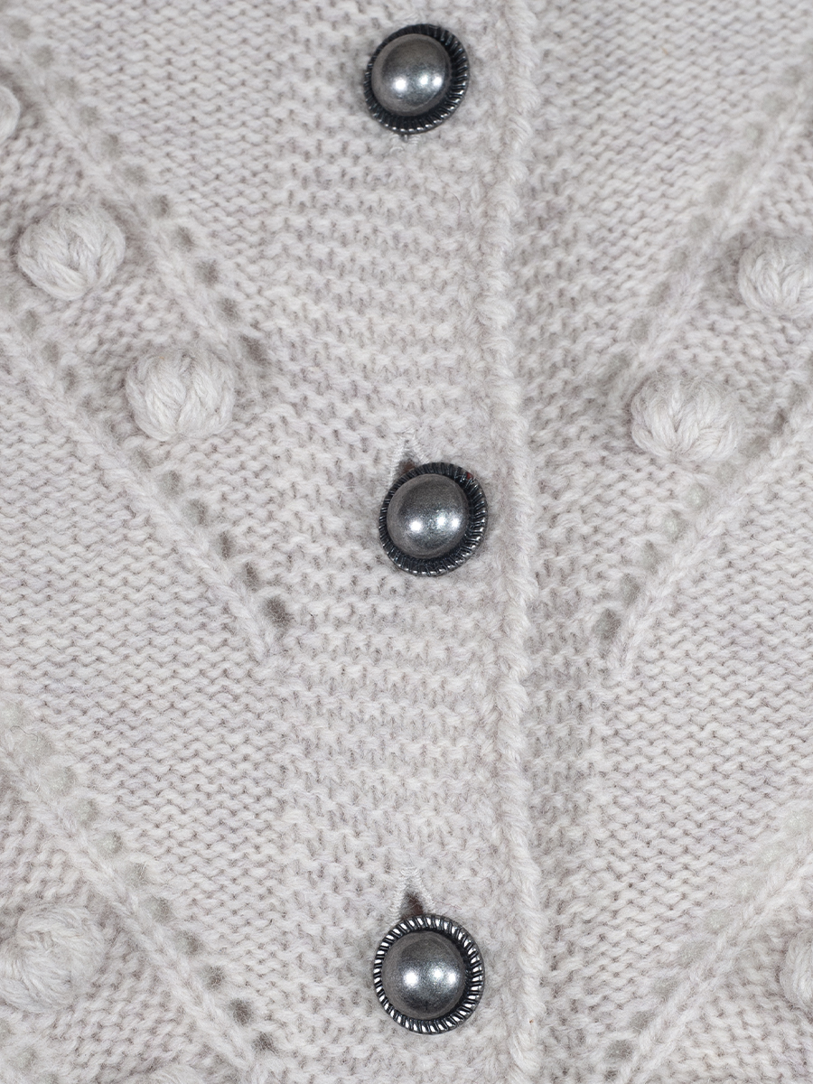 fei scho schee Strickjacke beige, Noppenmuster #4