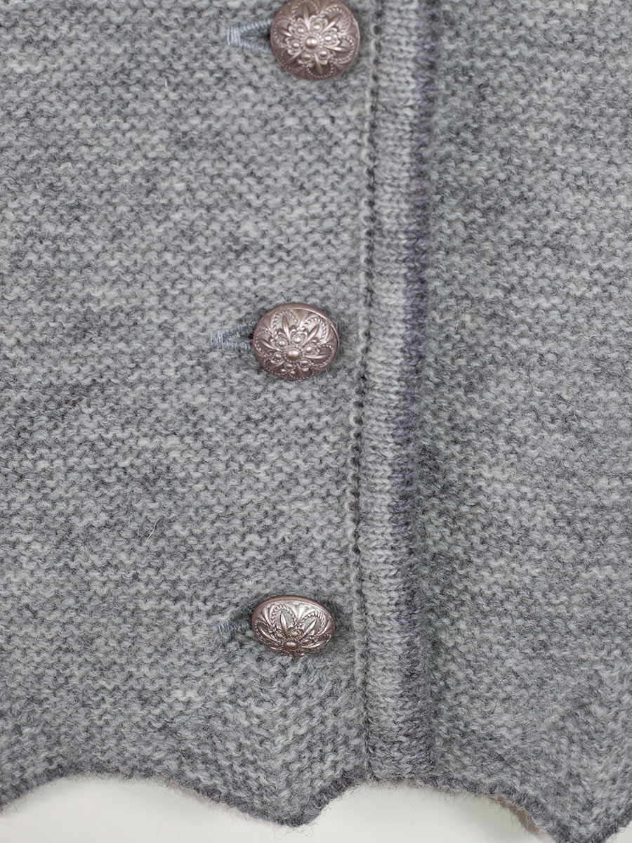 Huber Strickjacke Polli, silber, Einfassung in dunkelgrau, Zackenbund #4