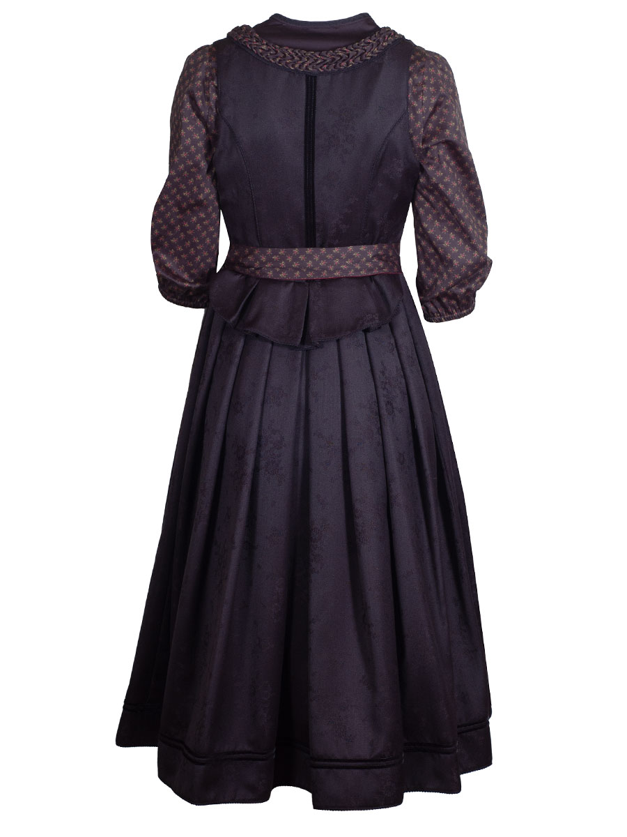 Anno Domini Dirndl Eva-Marie schwarz, geblümt, Schoßerl, 80lg #2