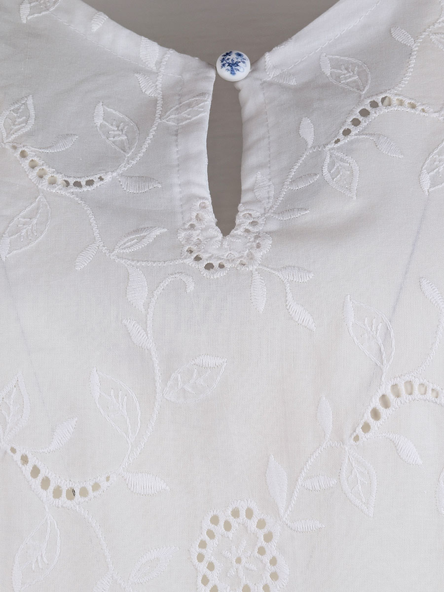 Hammerschmid Flügelarm Bluse, weiß, Lochmuster #2