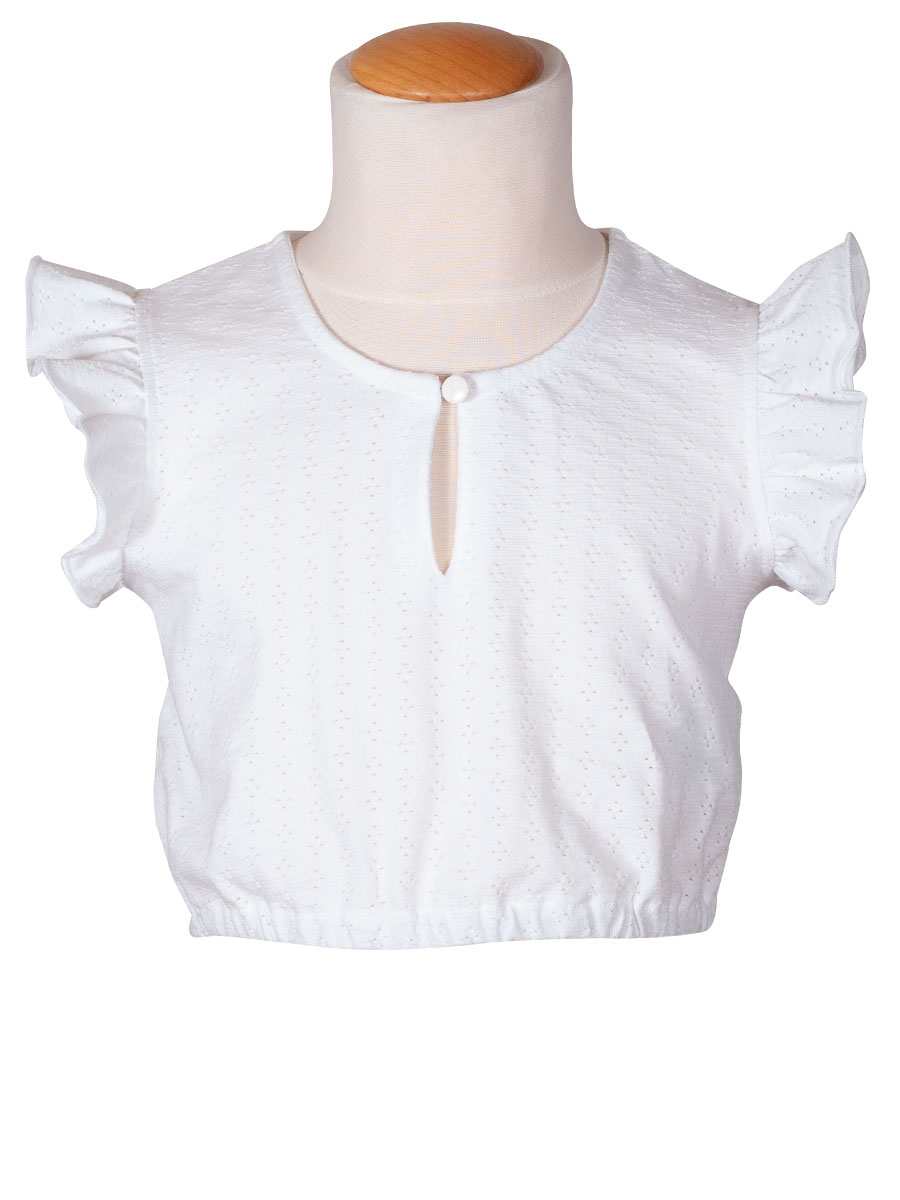 Hammerschmid Mädchen Dirndlbluse Caro, weiß, Flügelarme #1