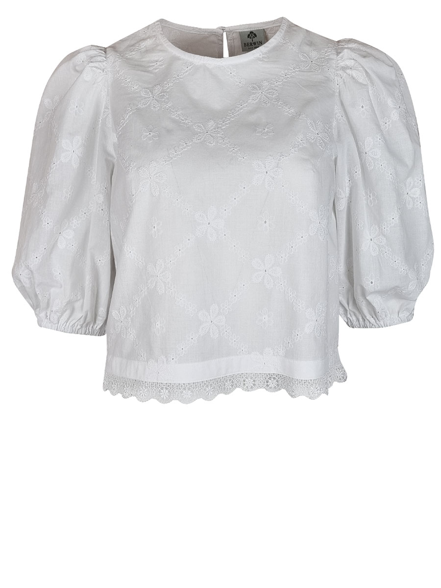 Berwin & Wolff Damenbluse, weiß, Puffarm #1