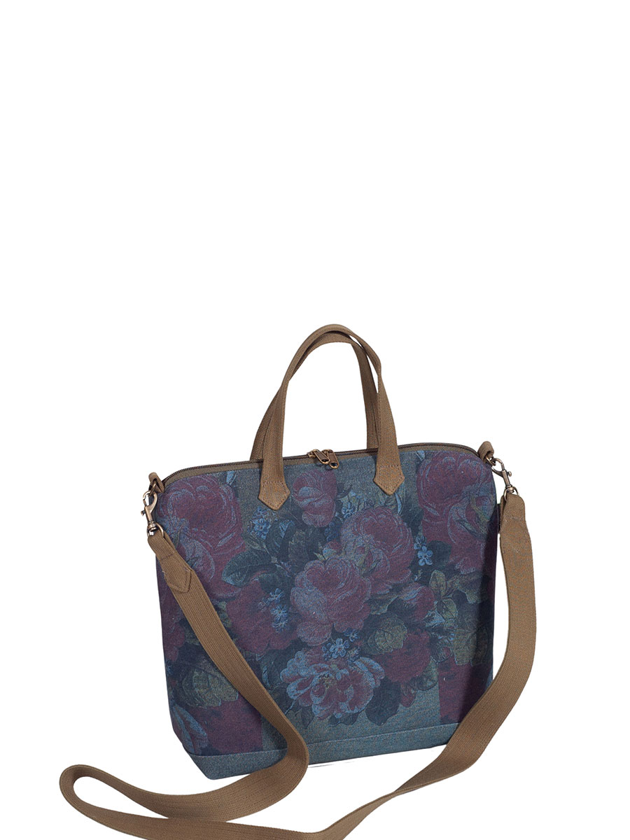 Guido Umhängetasche, Handtasche, Amore, Motiv Rose, Leinen #1