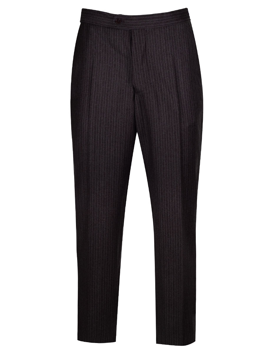 Viererspitz Stresemannhose Jakob, grau-braun, seitlich grünes Paspol #1
