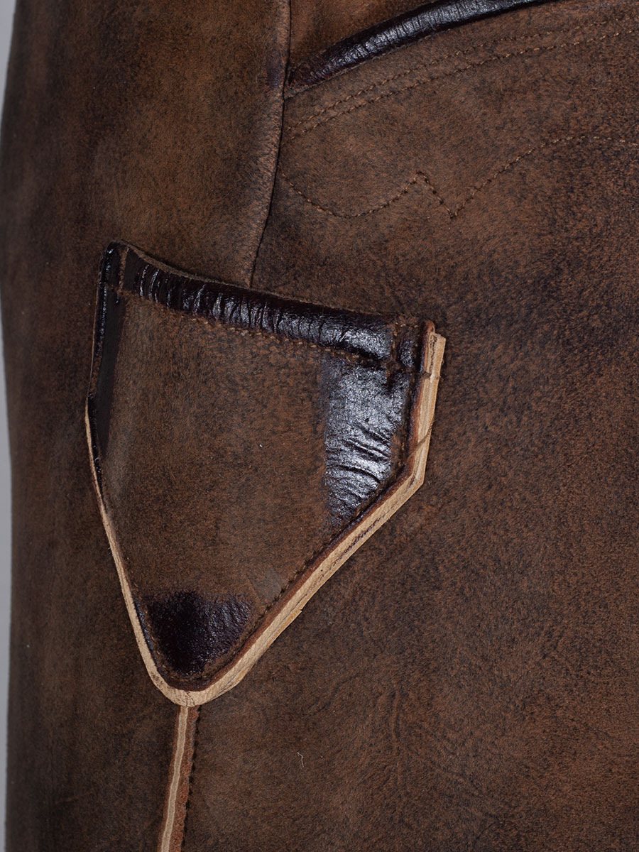 Country Line Kurze Lederhose braun, mit Gürtel, Ziegenleder #4