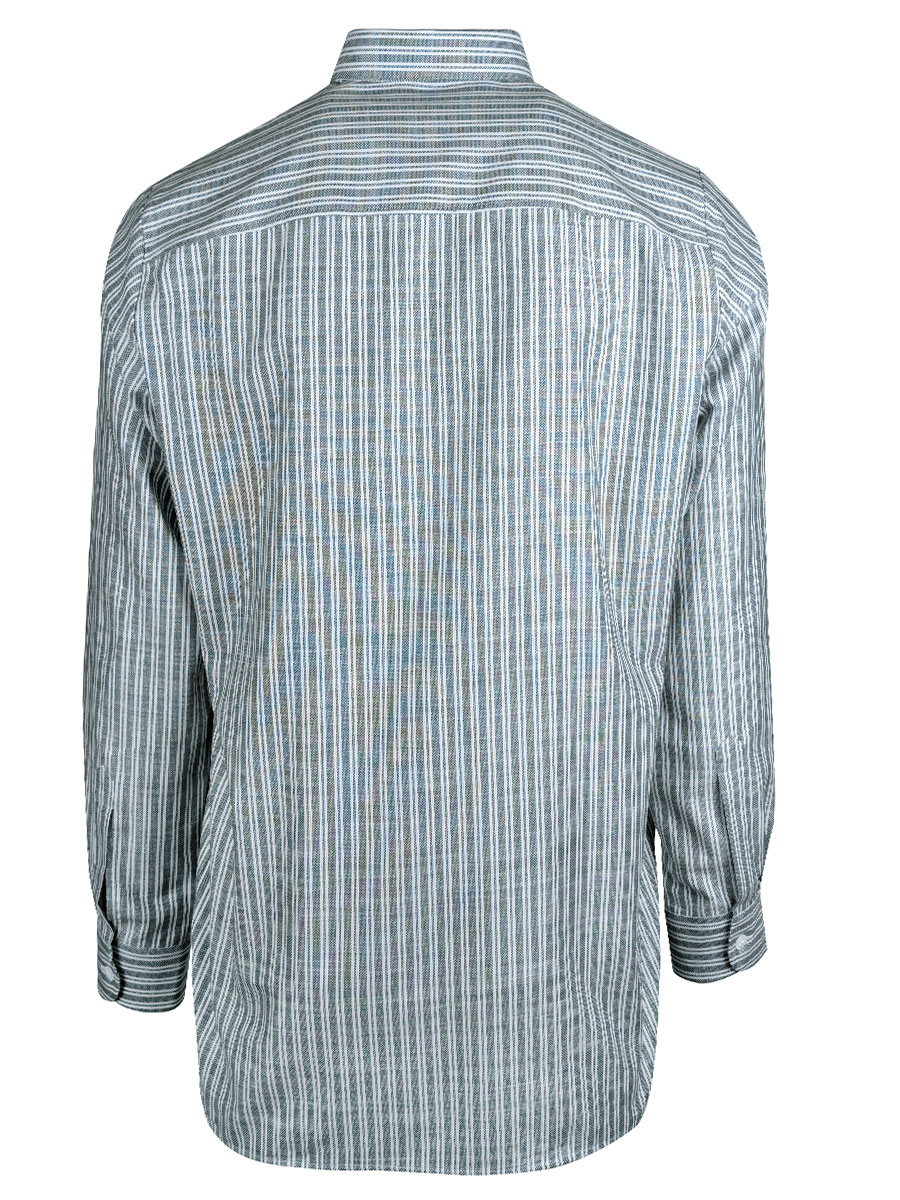 Waldorff Trachtenhemd grün gestreift, Pfoad, Liegekragen #3