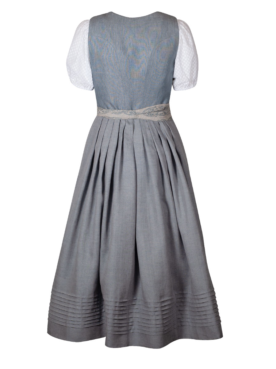 Gottseidank Leinendirndl Monika, atlantik-nebelblau, hochwertig, festlich, 80cm #3