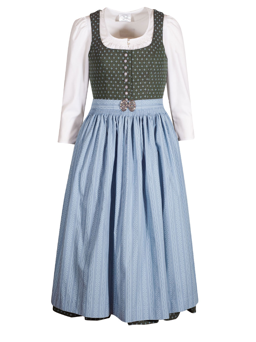 hausg'macht Koflersee Dirndl, grün-blau, mit Schließe, 80lg #1