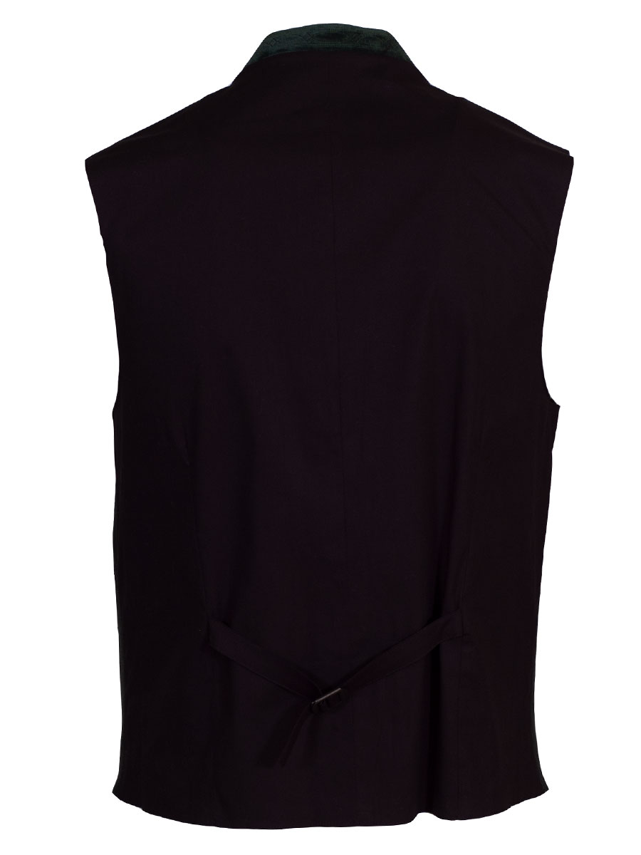 Hammerschmid Herrenweste Konrad, grün-braun gestreift, schwarzer Rücken #2