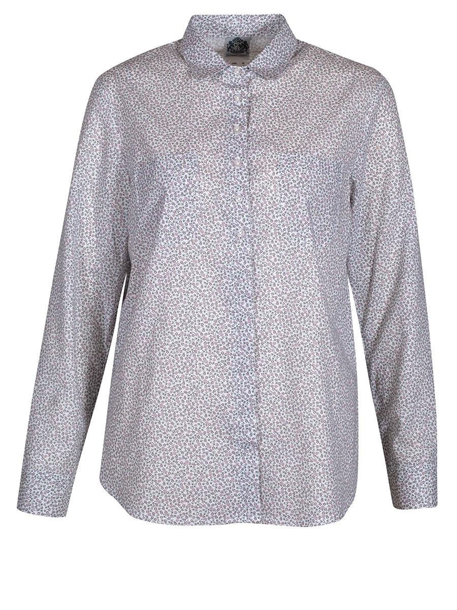 Hammerschmid Melissa Langarmbluse, weiß, All-Over Print, Blümchen #1
