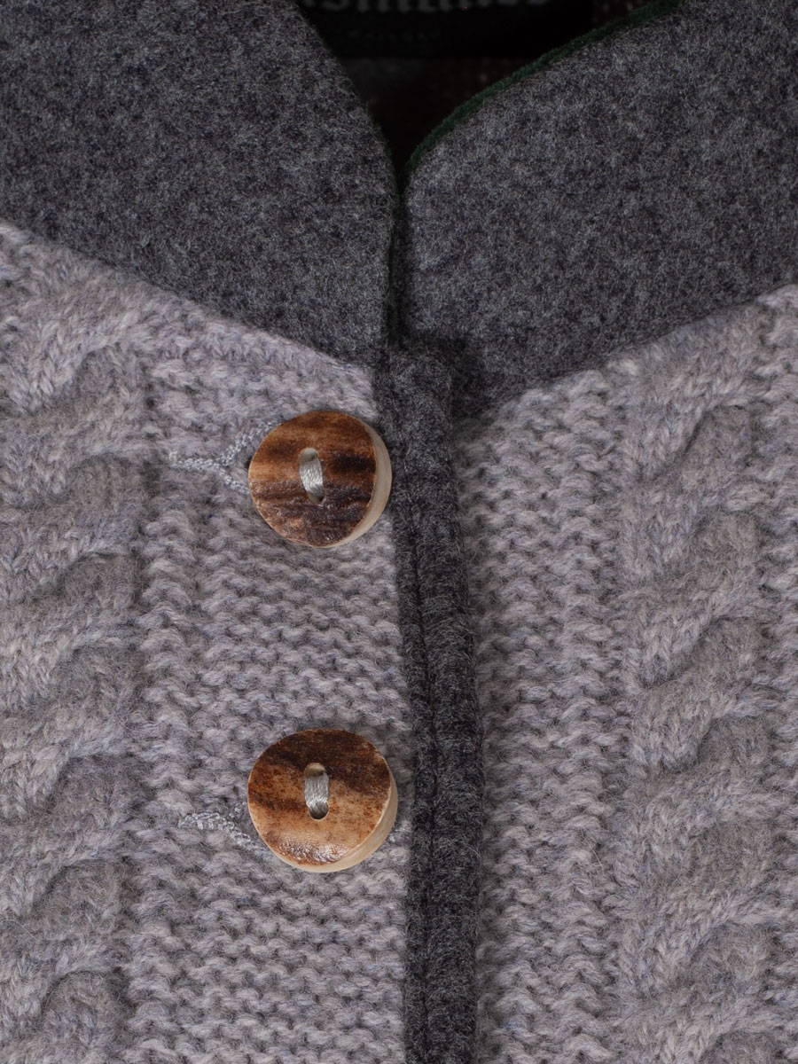 hausg'macht Strickjacke Römerberg, grau, handbestickt #5