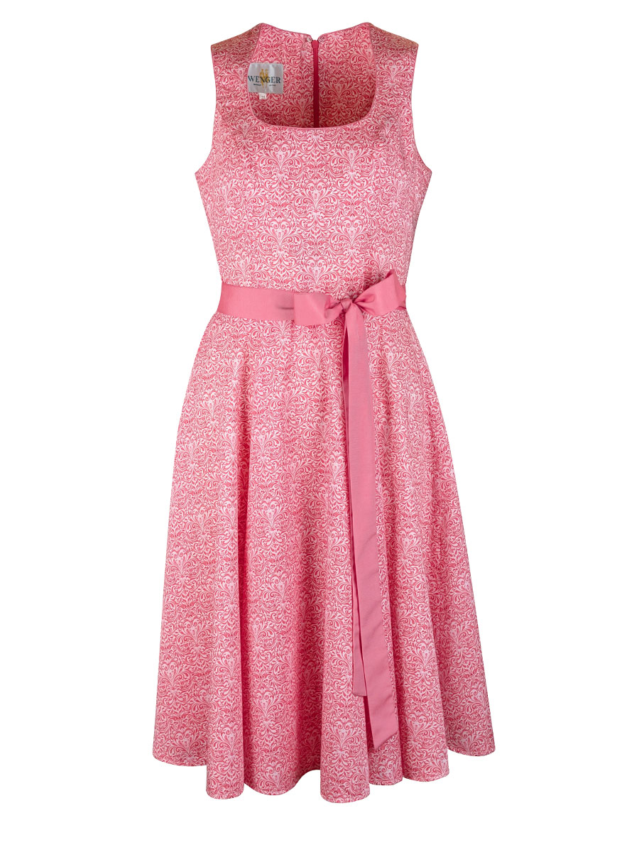 Wenger Damenkleid Dafine, koralle, gemustert, Stoffgürtel #2