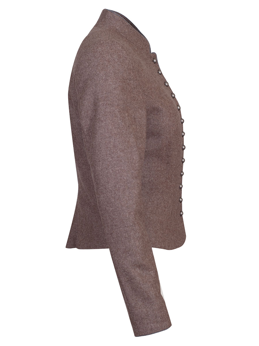 Hammerschmid Lodenjanker Gmund taupe mit hellgrauem Paspol #3