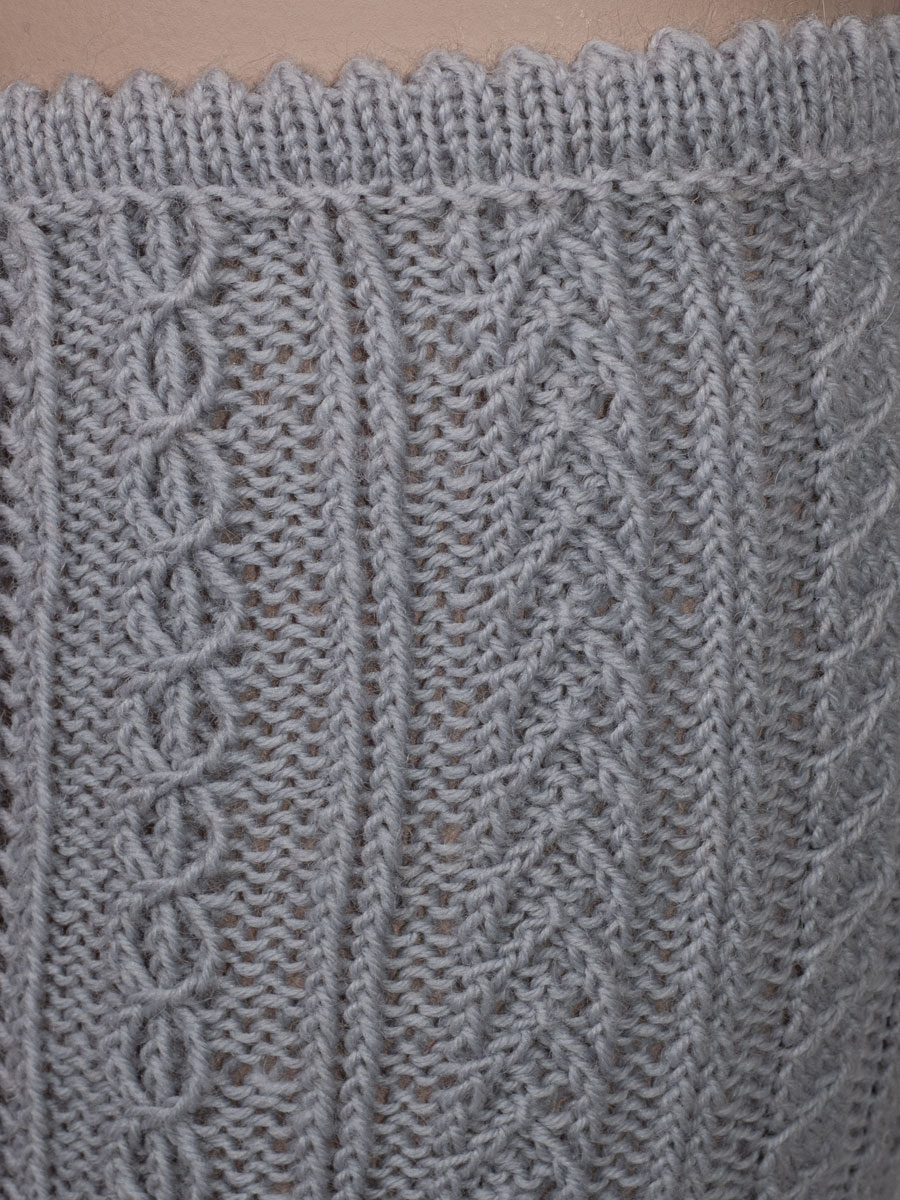 hausg'macht Kniestrumpf, grau, handgefertigt #5